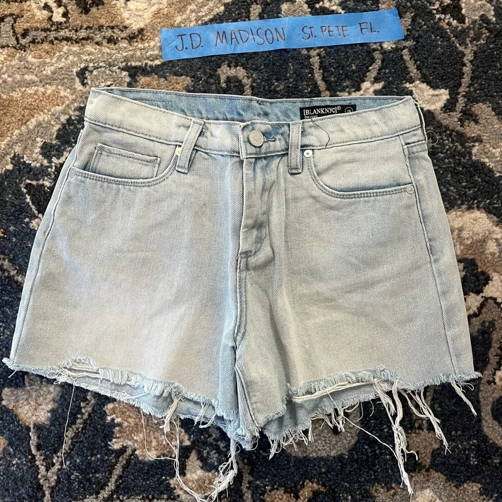Blank NYC Essex Light Wash Distressed Shorts